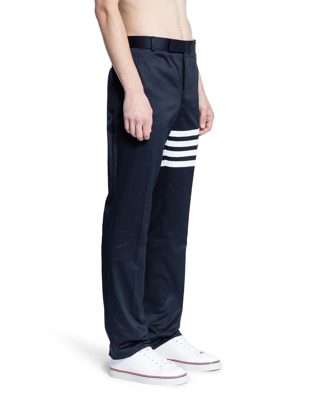 Thom Browne Black 4 Bar Unconstructed Chino Trousers for men
