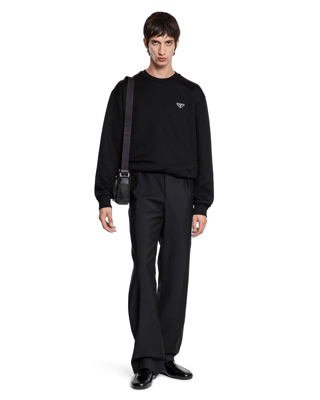 Prada Black Technical Cotton Sweatshirt for men