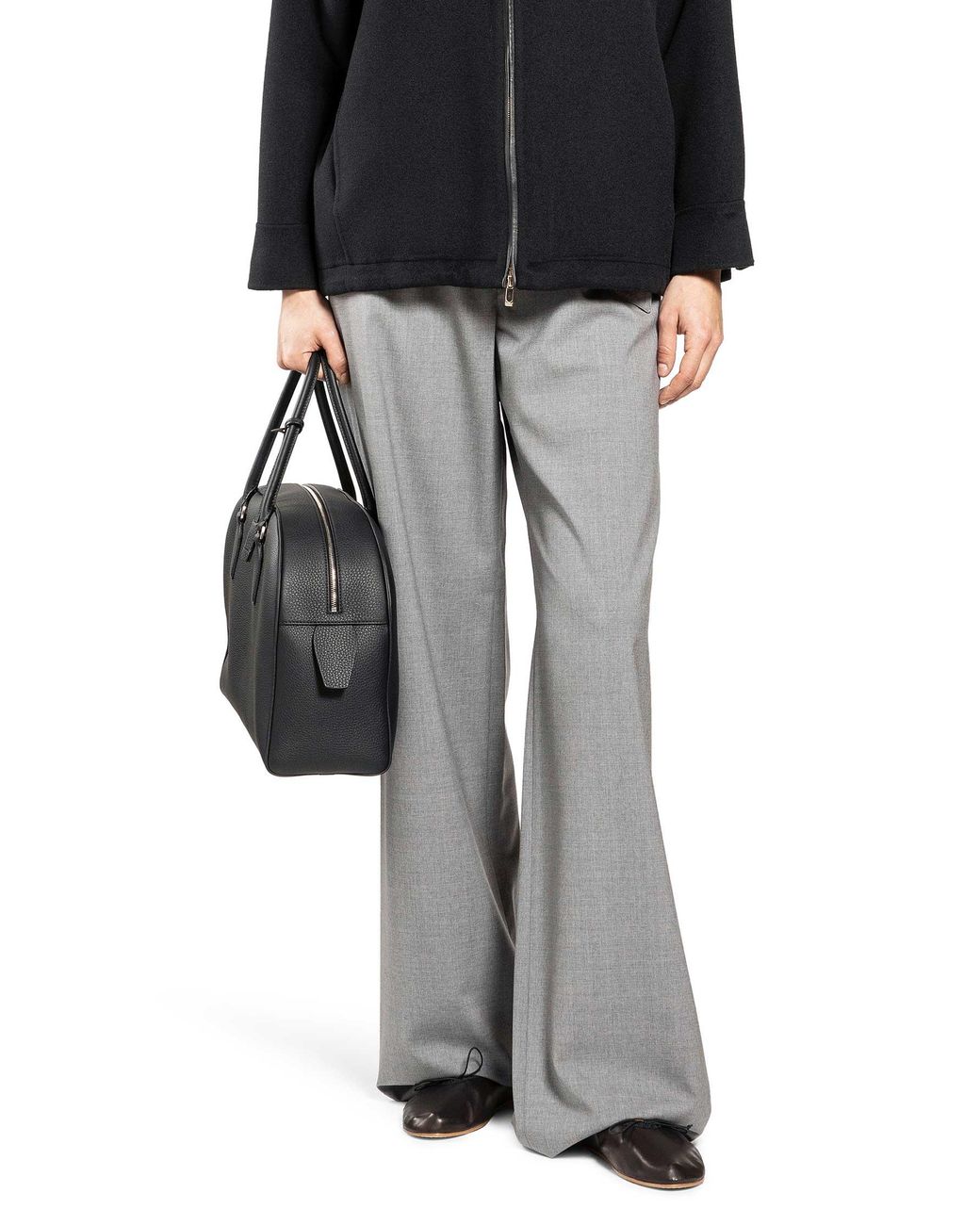 Max Mara Gray Stretch Wool Cloth Trousers