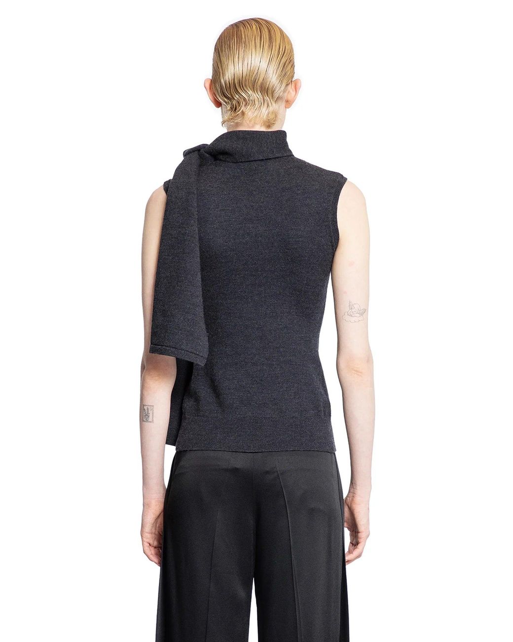 Totême Blue Sleeveless Scarf Knit Top