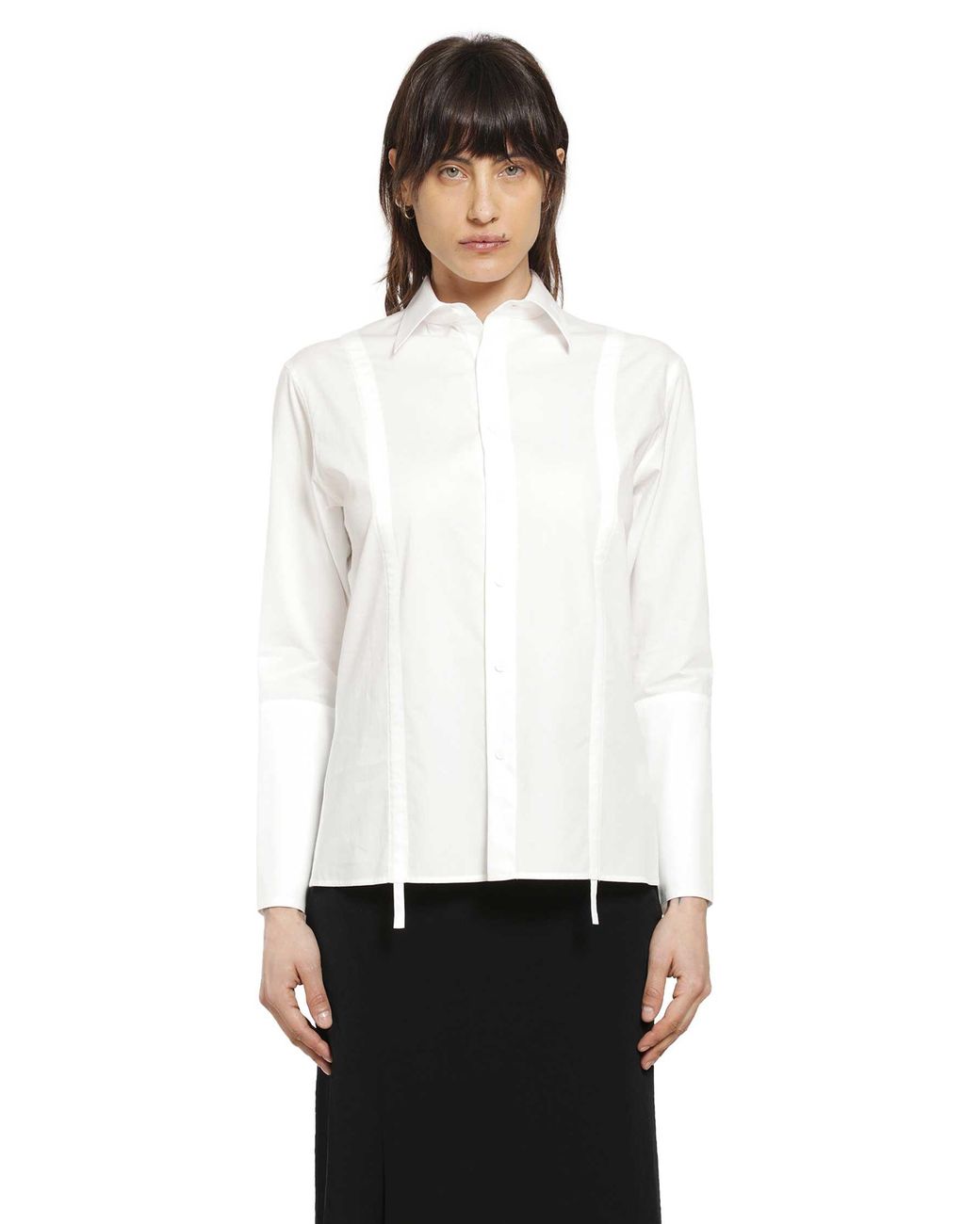 Yohji Yamamoto White Broad Gather Detail Shirt