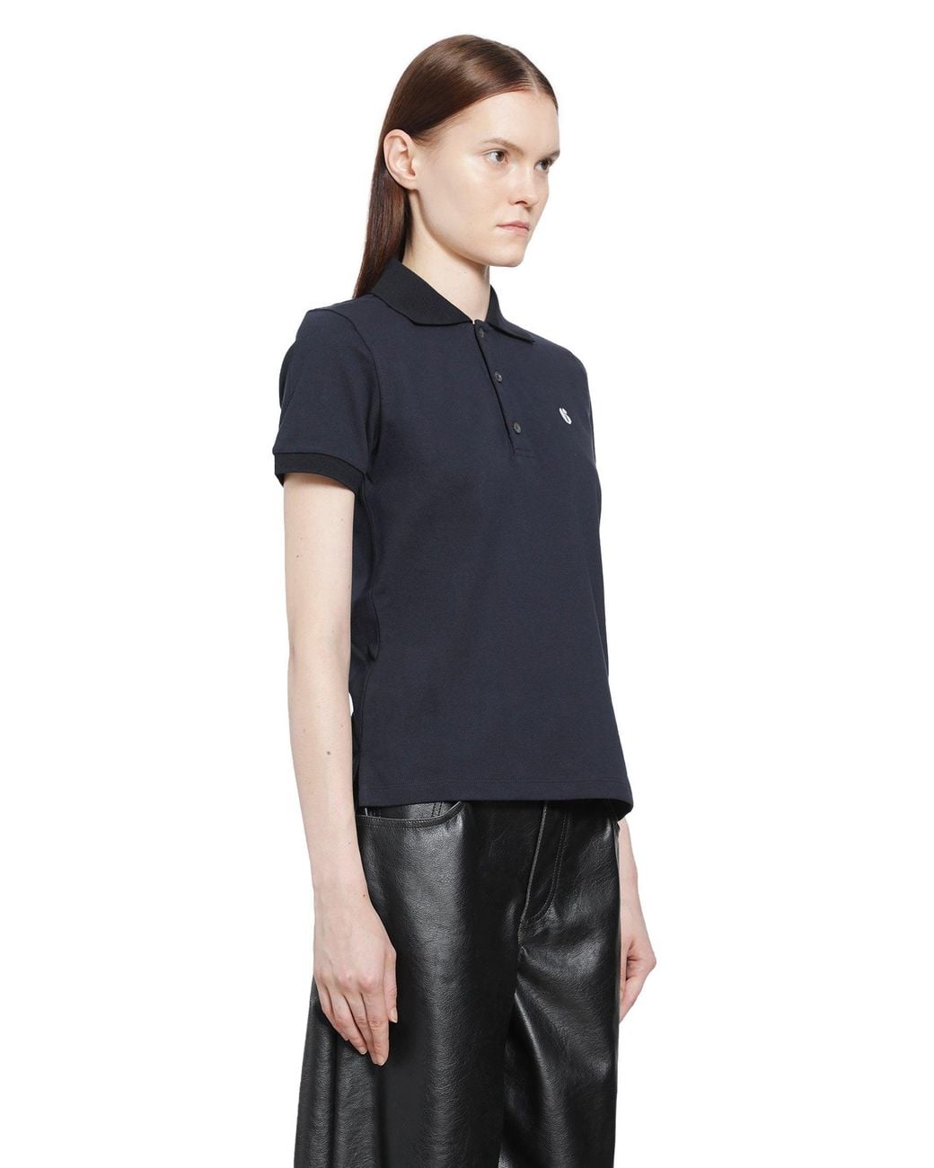 MM6 by Maison Margiela Black Polo Short Sleeve Shirt
