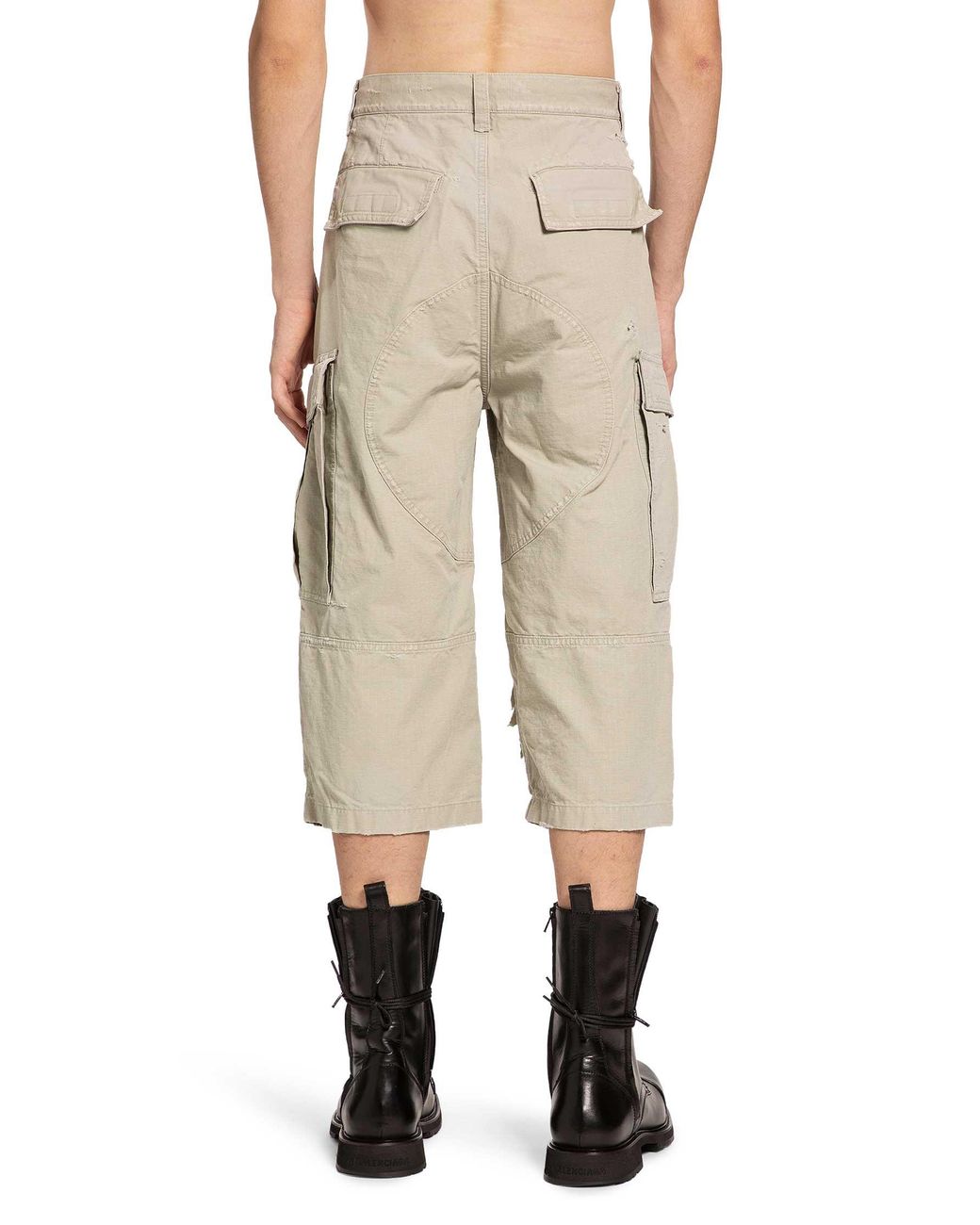 Balenciaga Natural Cropped Cargo Pants for men