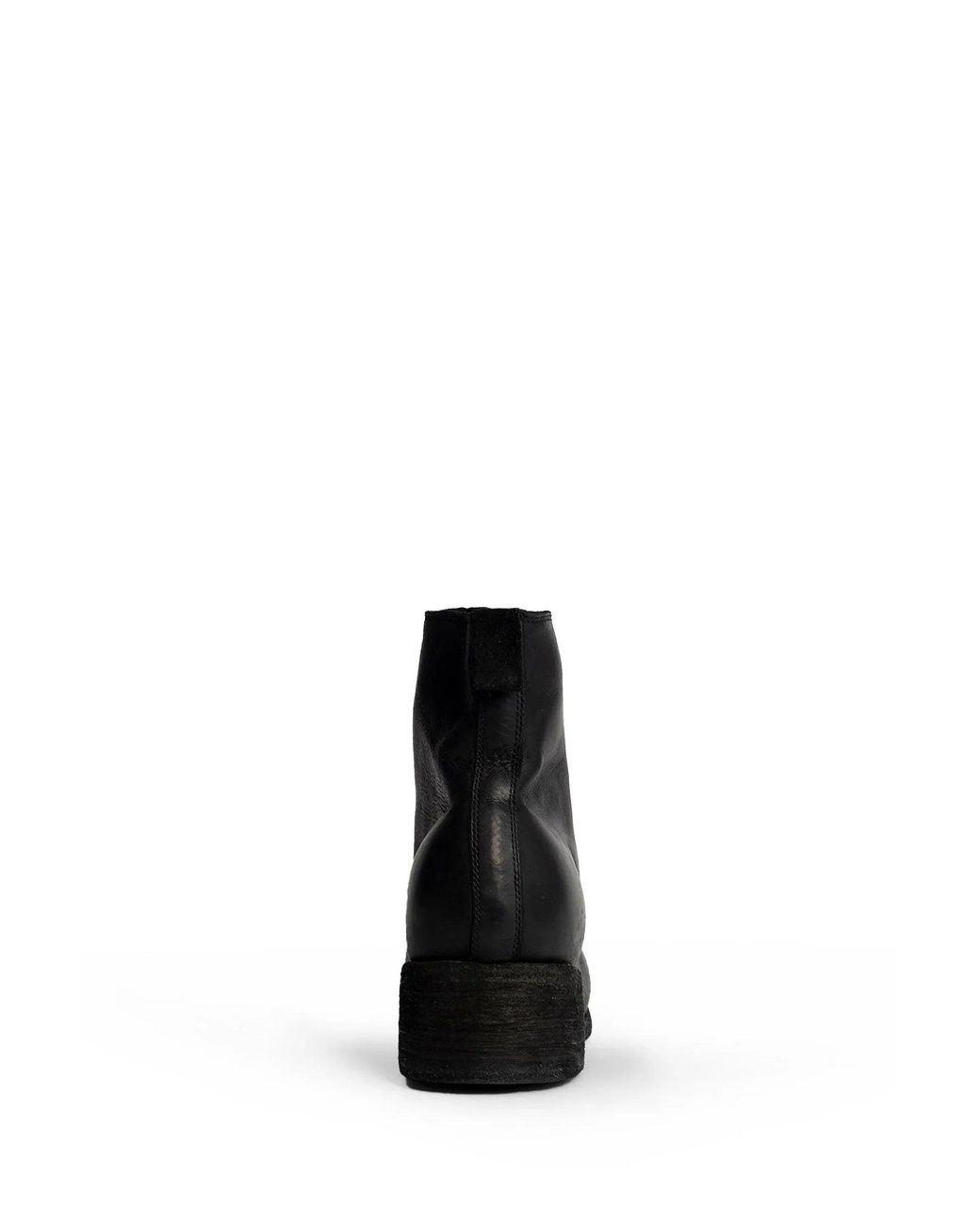 Guidi Black Front Zip Leather Ankle Boots for men