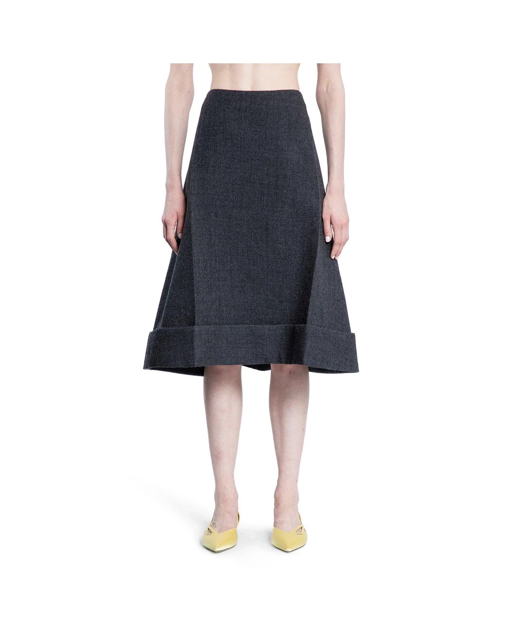 Prada Blue Vintage-Look Rush Stitch Midi-Skirt