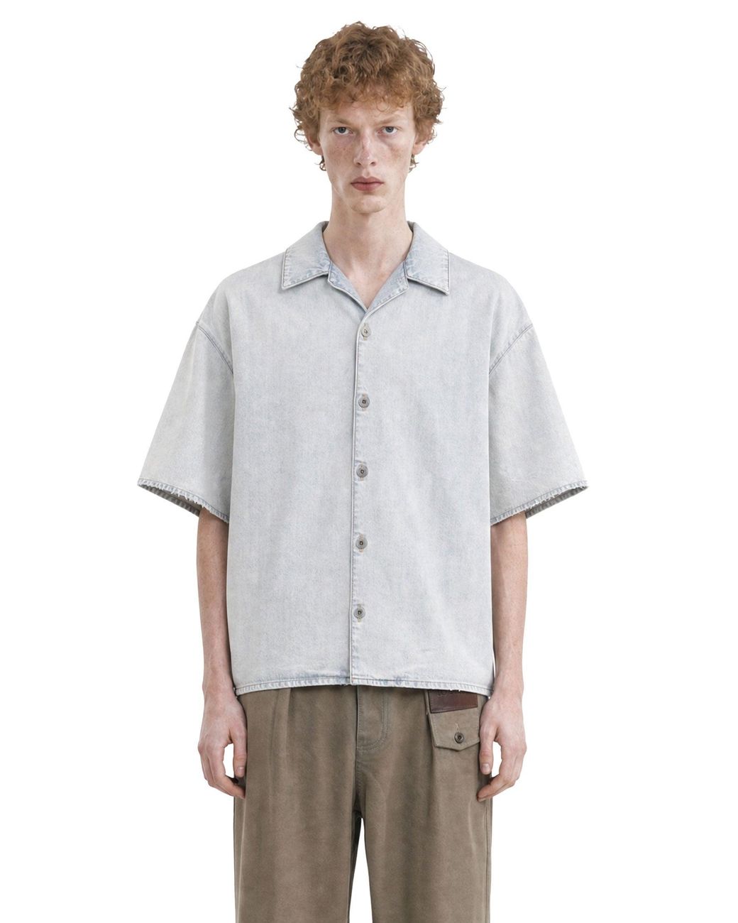 Loewe Gray Anagram Short Sleeve Shirt for men