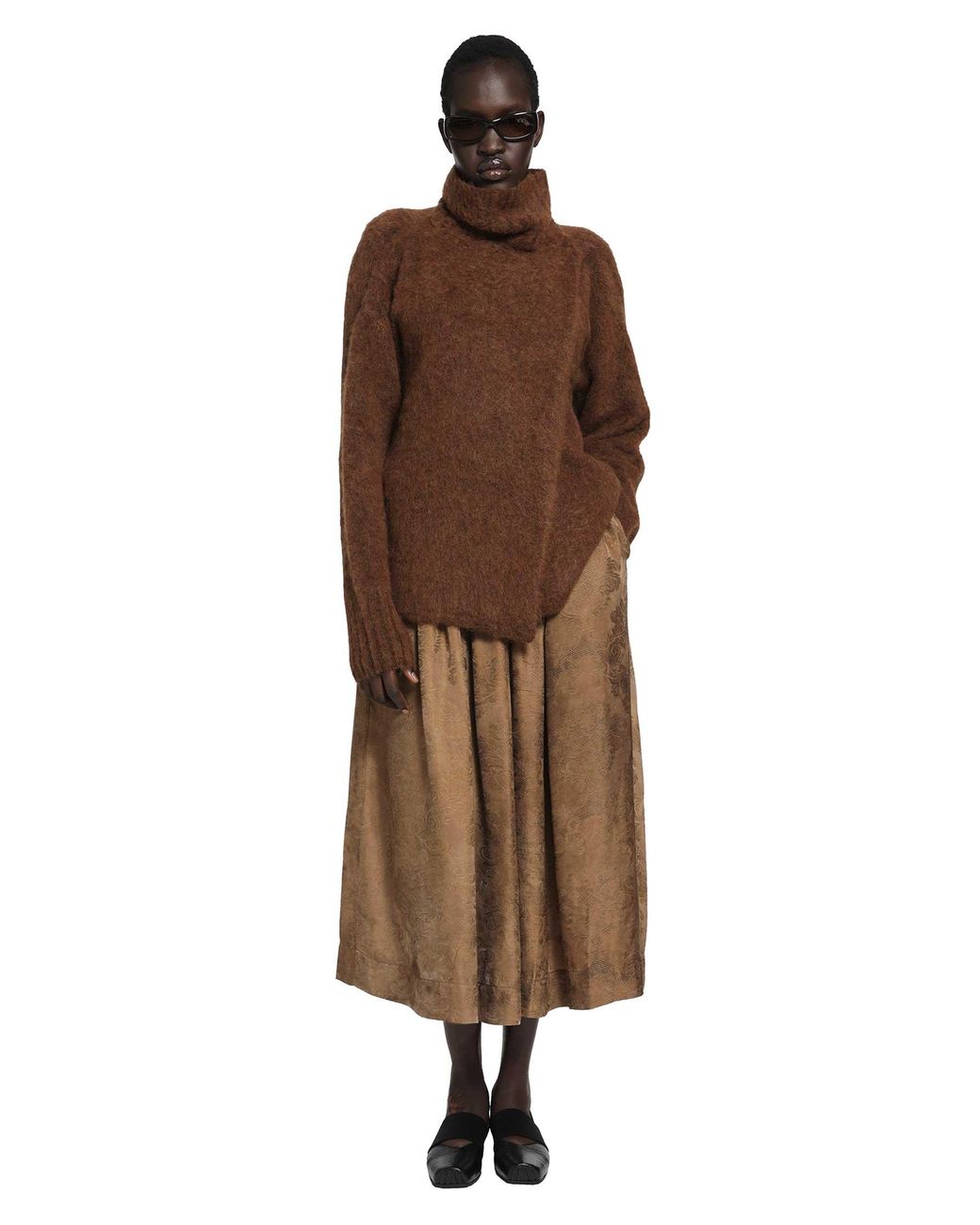 Uma Wang Brown High-Neck Top