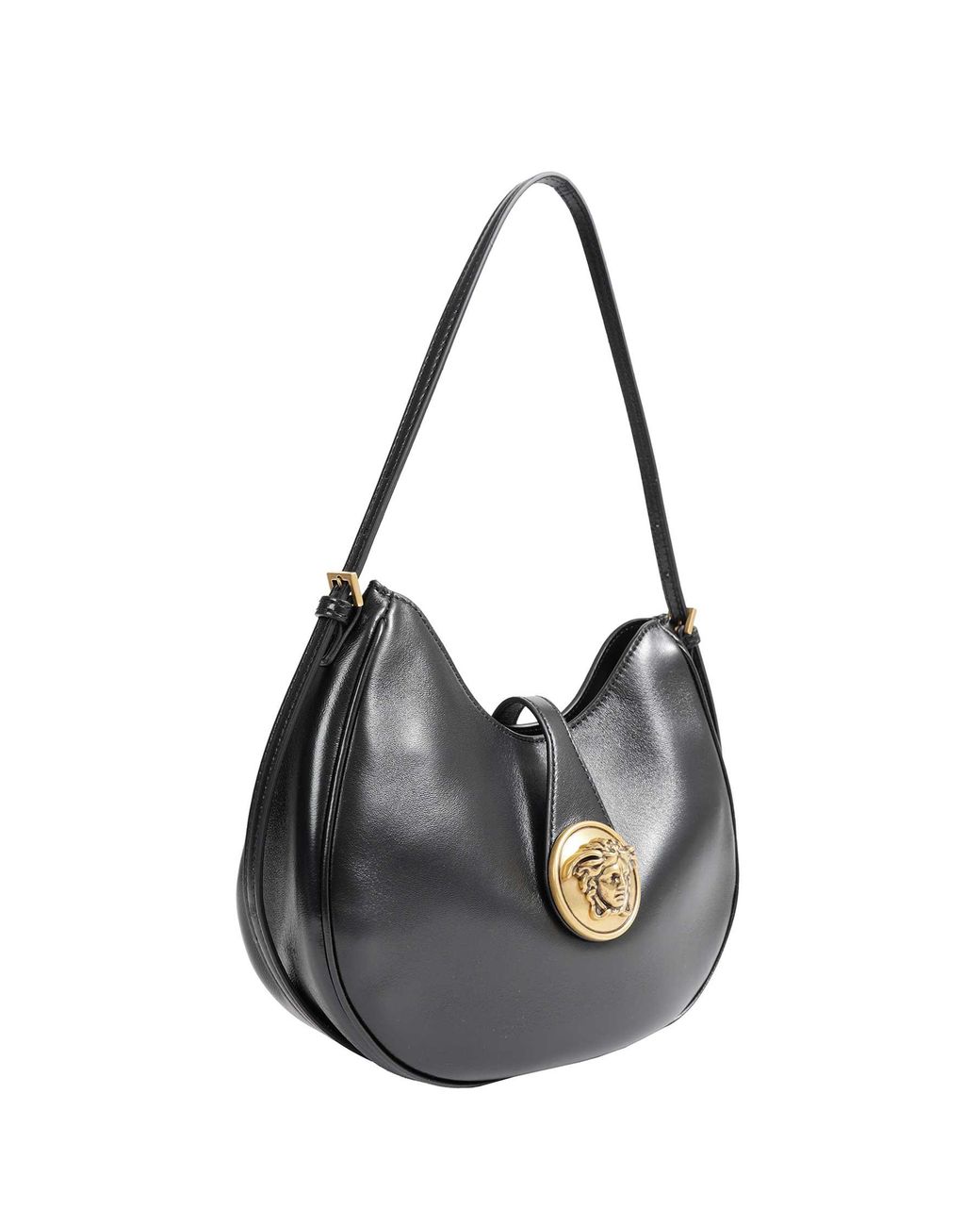 Versace Black Emblème Nappa Hobo Bag