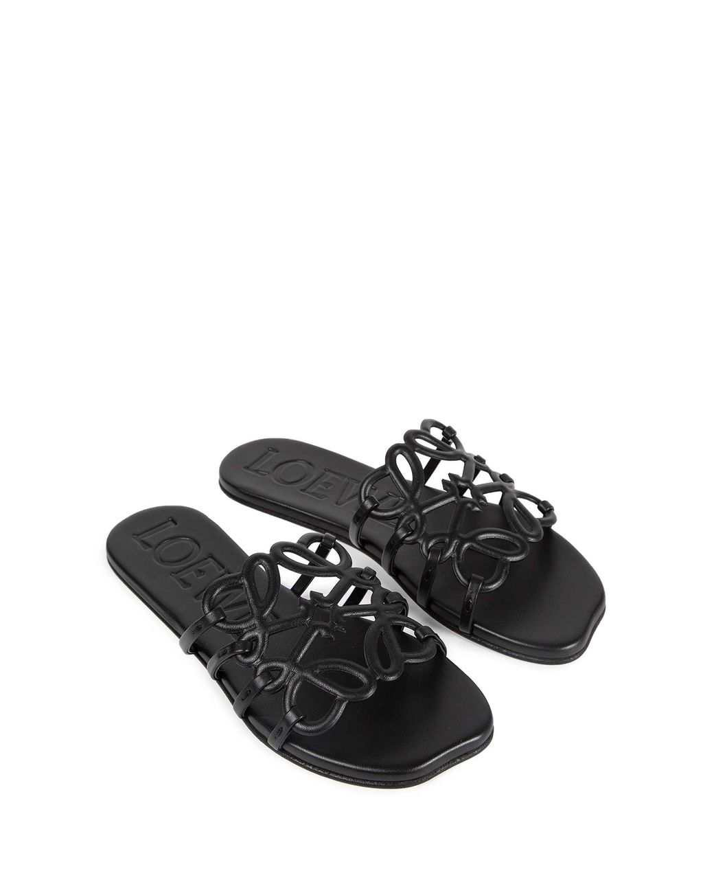 Loewe Black Petal Anagram Slides