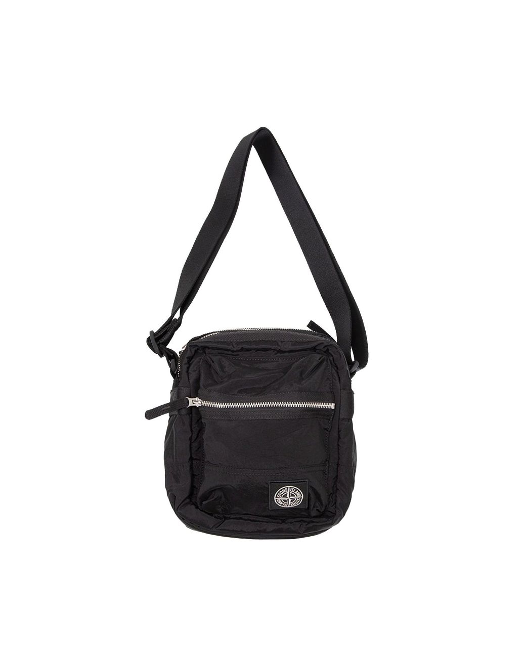 Stone Island Black 9200015 Coated Nylon Metal Pouch Bag for men