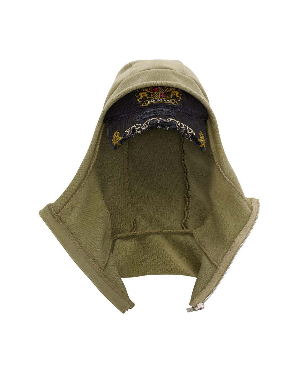 Martine Rose Green Cut Peak Hood for men