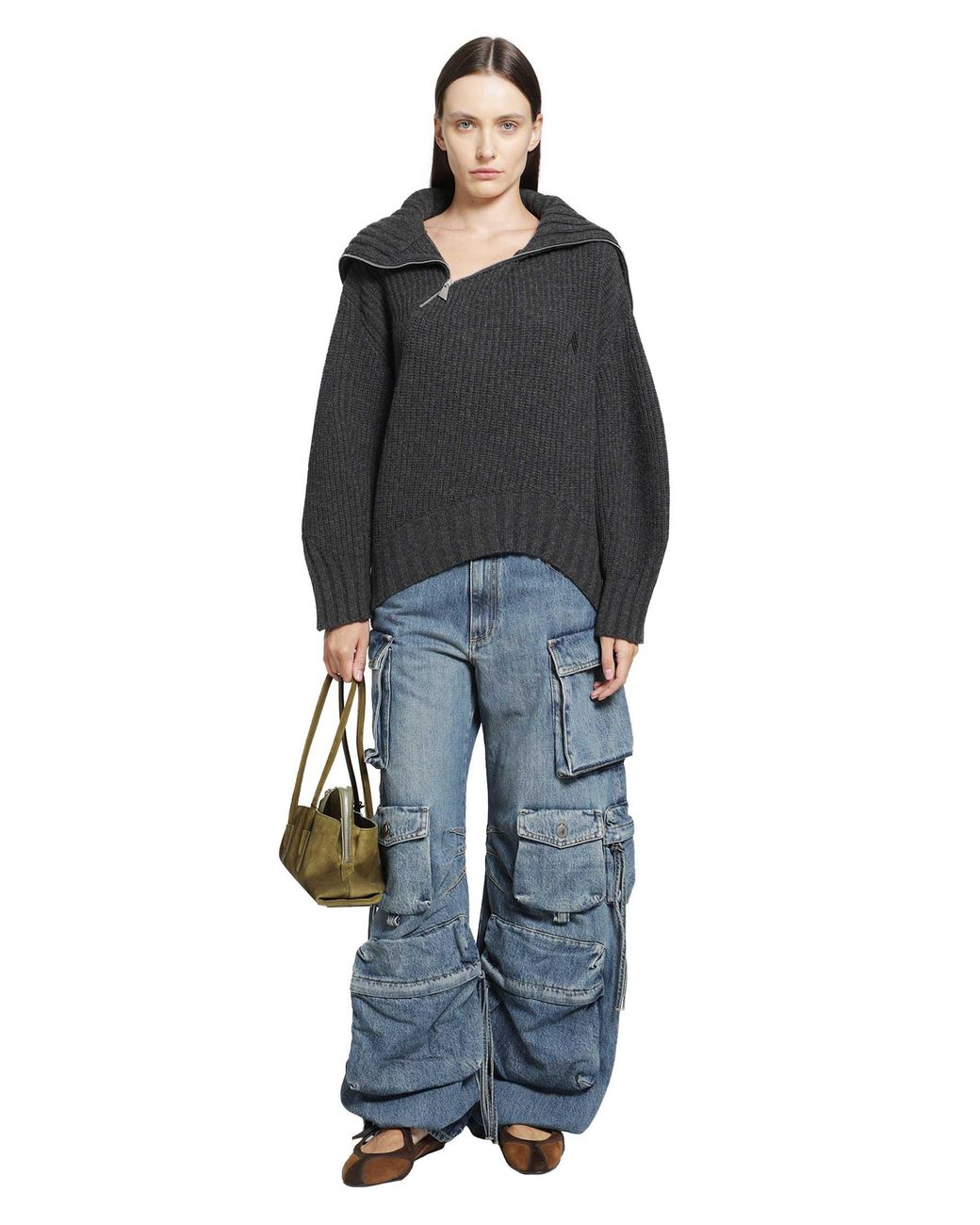 The Attico Black Wool Cashmere Sweater