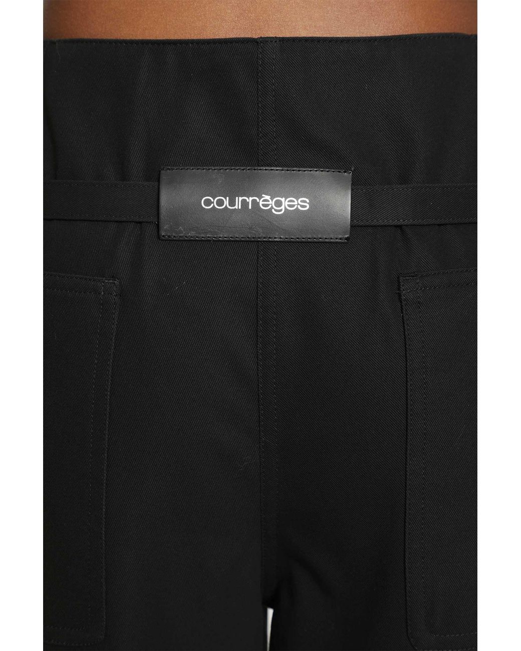 Courreges Black Cotton Canvas Palazzo Pants
