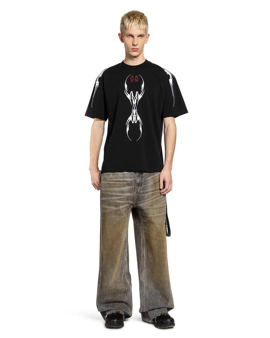 44 Label Group Black Y2K World Tee for men