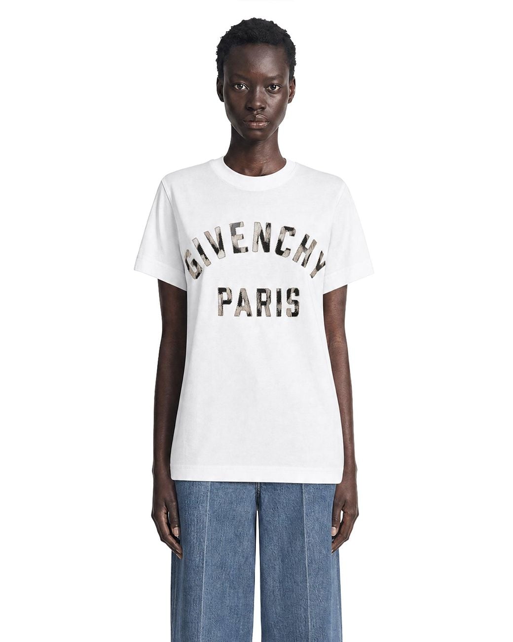 Givenchy White Embroidered Logo Cotton T-Shirt