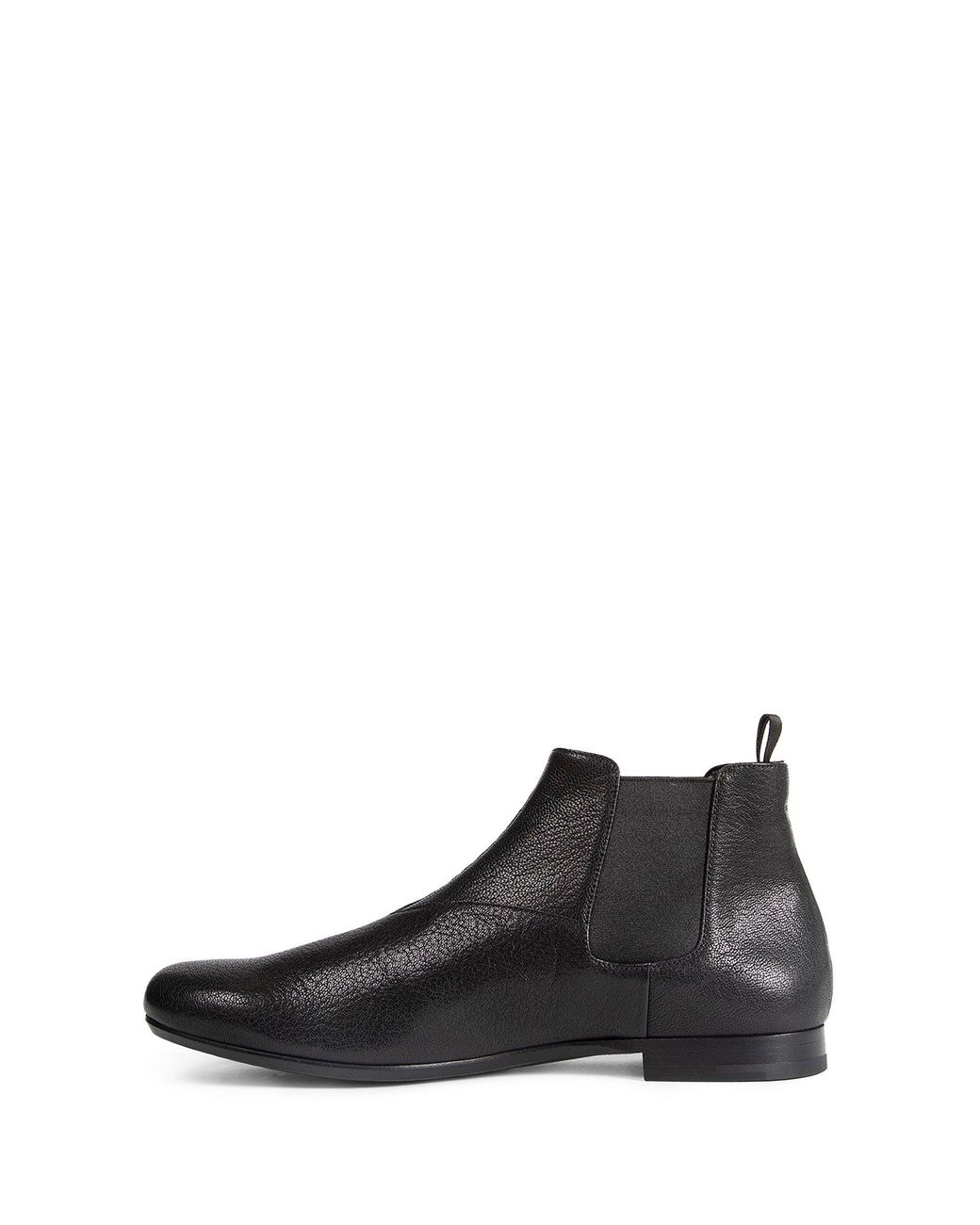 Prada Black Leather Chelsea Boots for men
