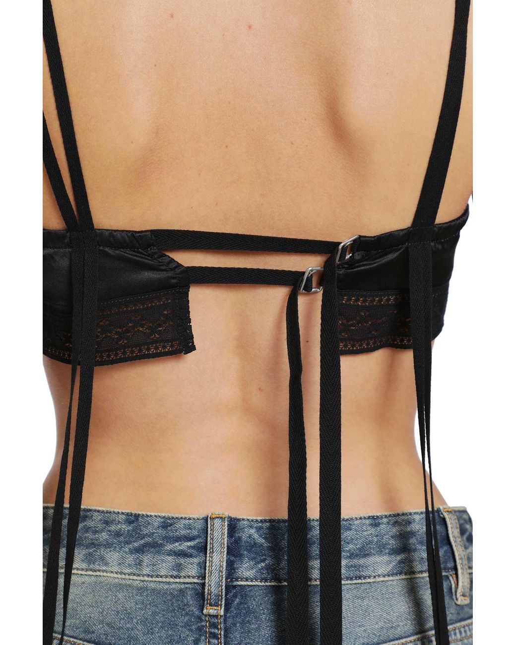 Ann Demeulemeester Black Xaja Washed Silk Satin Bralette