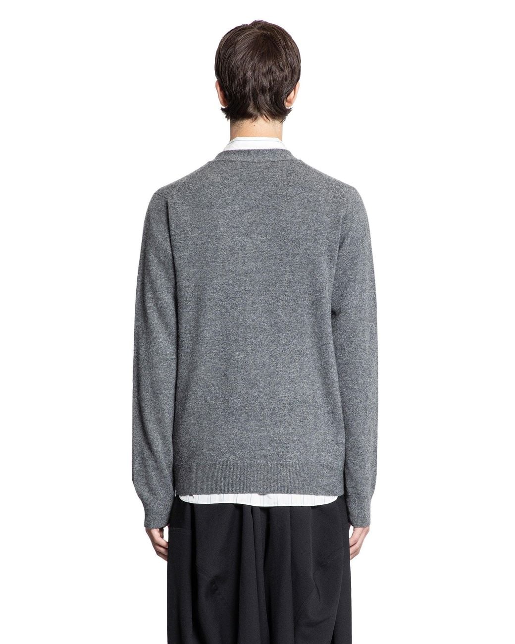 Comme des Garçons Gray Lambswool Cardigan for men