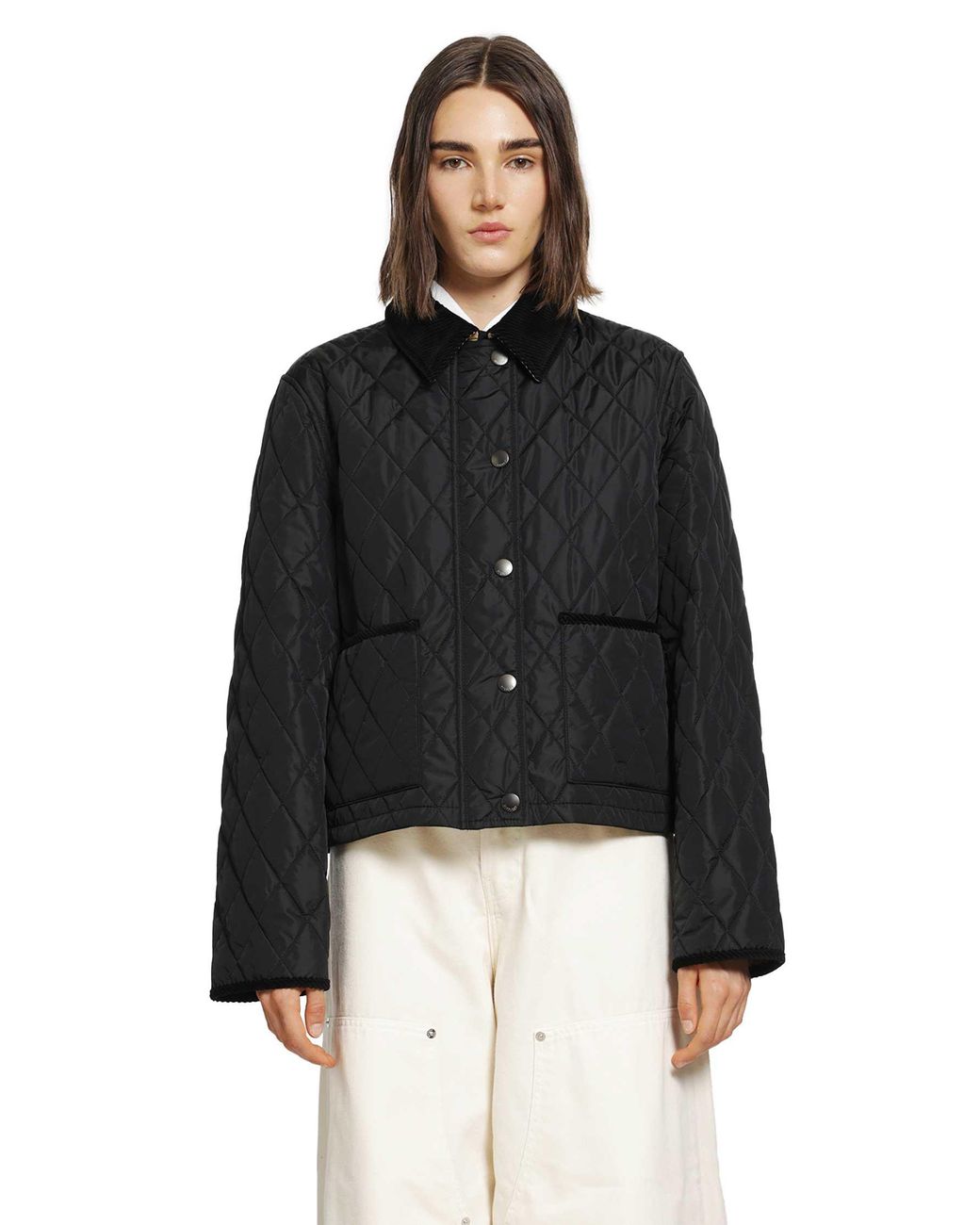 Burberry Black Cropped Quilted Nylon Jacket