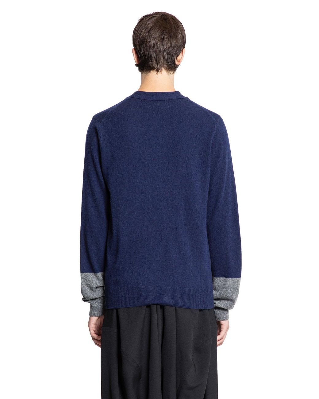 Comme des Garçons Blue Two-Tone Lambswool Cardigan for men