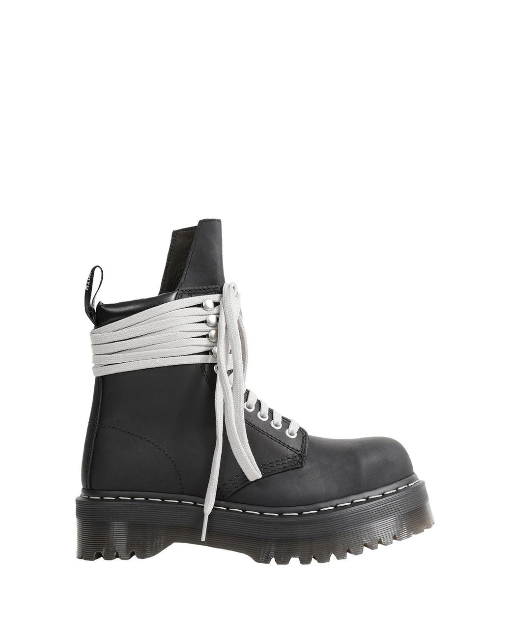 Rick Owens Black Dr. Martens X Quad Sole Steel Toe Boots for men