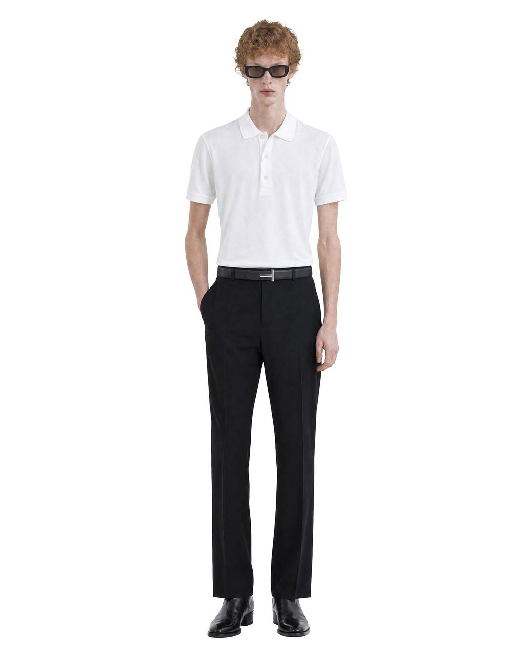 Tom Ford White Piqué Short Sleeve Polo Shirt for men
