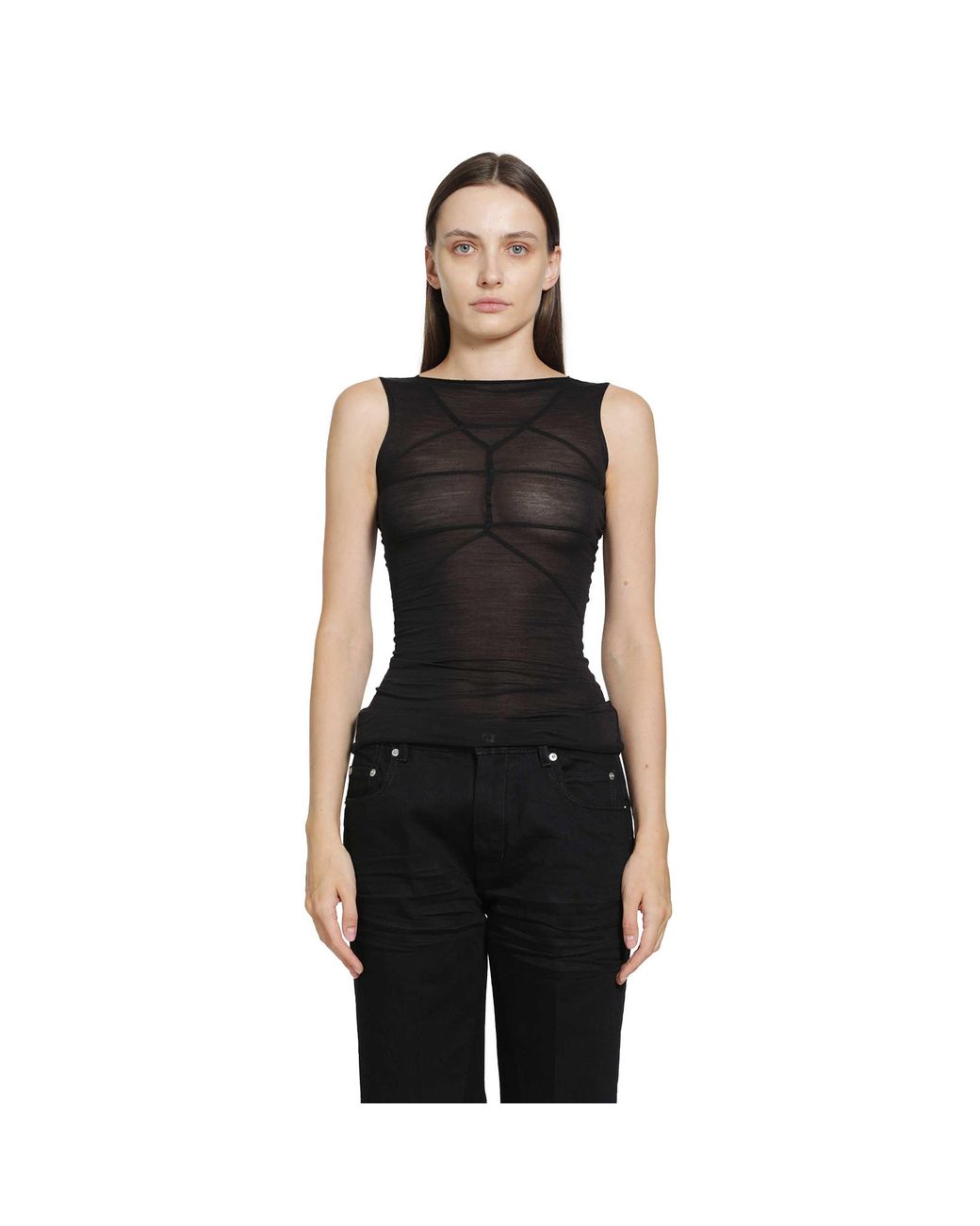 Rick Owens Black Temple Sleeveless Top