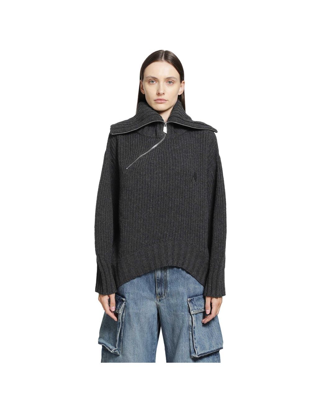 The Attico Black Wool Cashmere Sweater