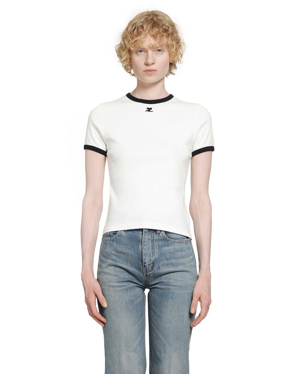Courreges White Signature Contrast T-Shirt