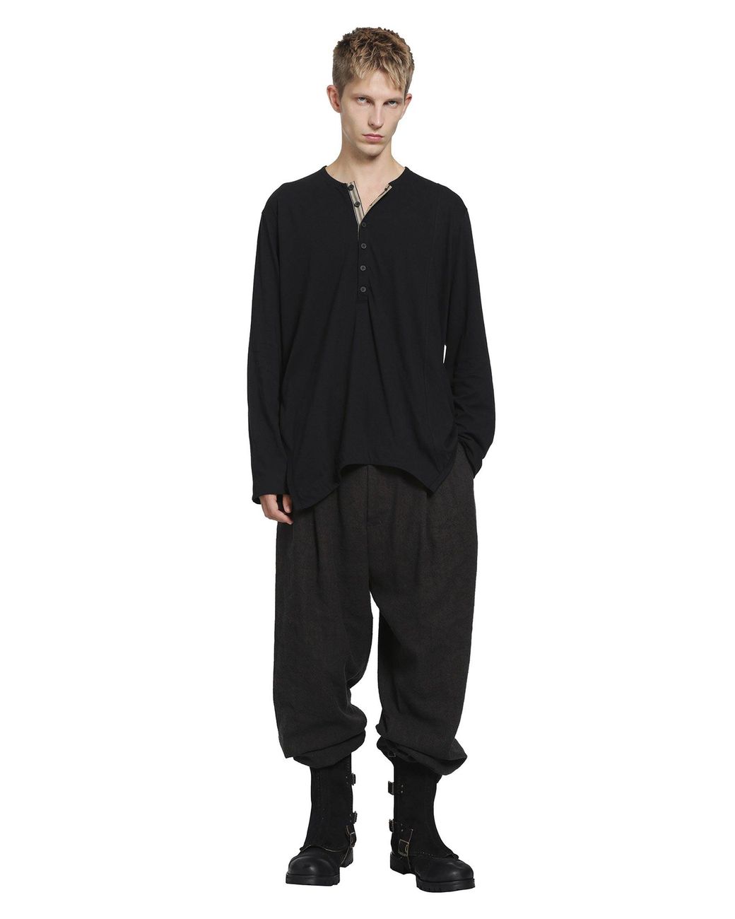 Ziggy Chen Black Classic Henley-Neck T-Shirt for men