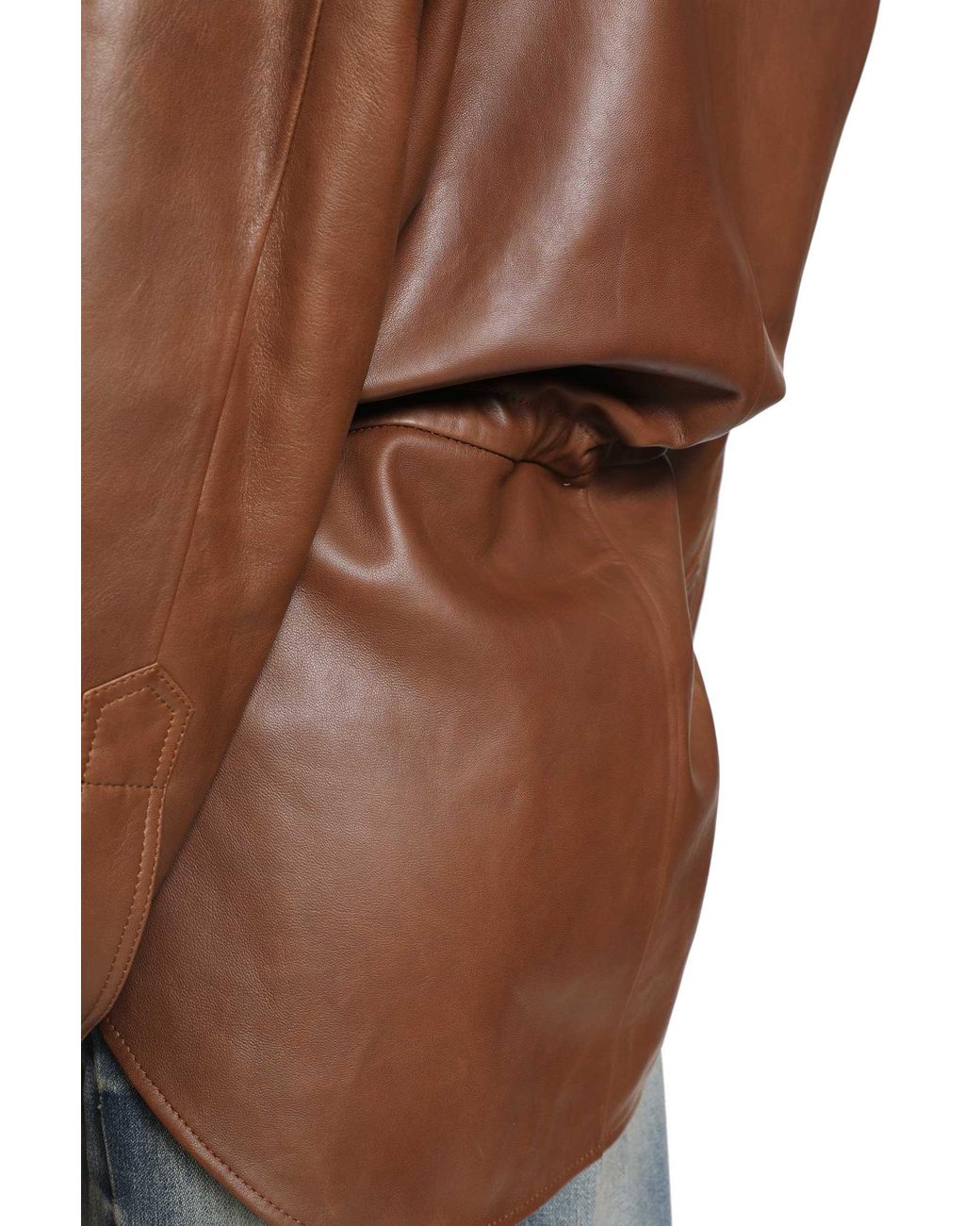 Haikure Brown Victoria Silky Leather Shirt