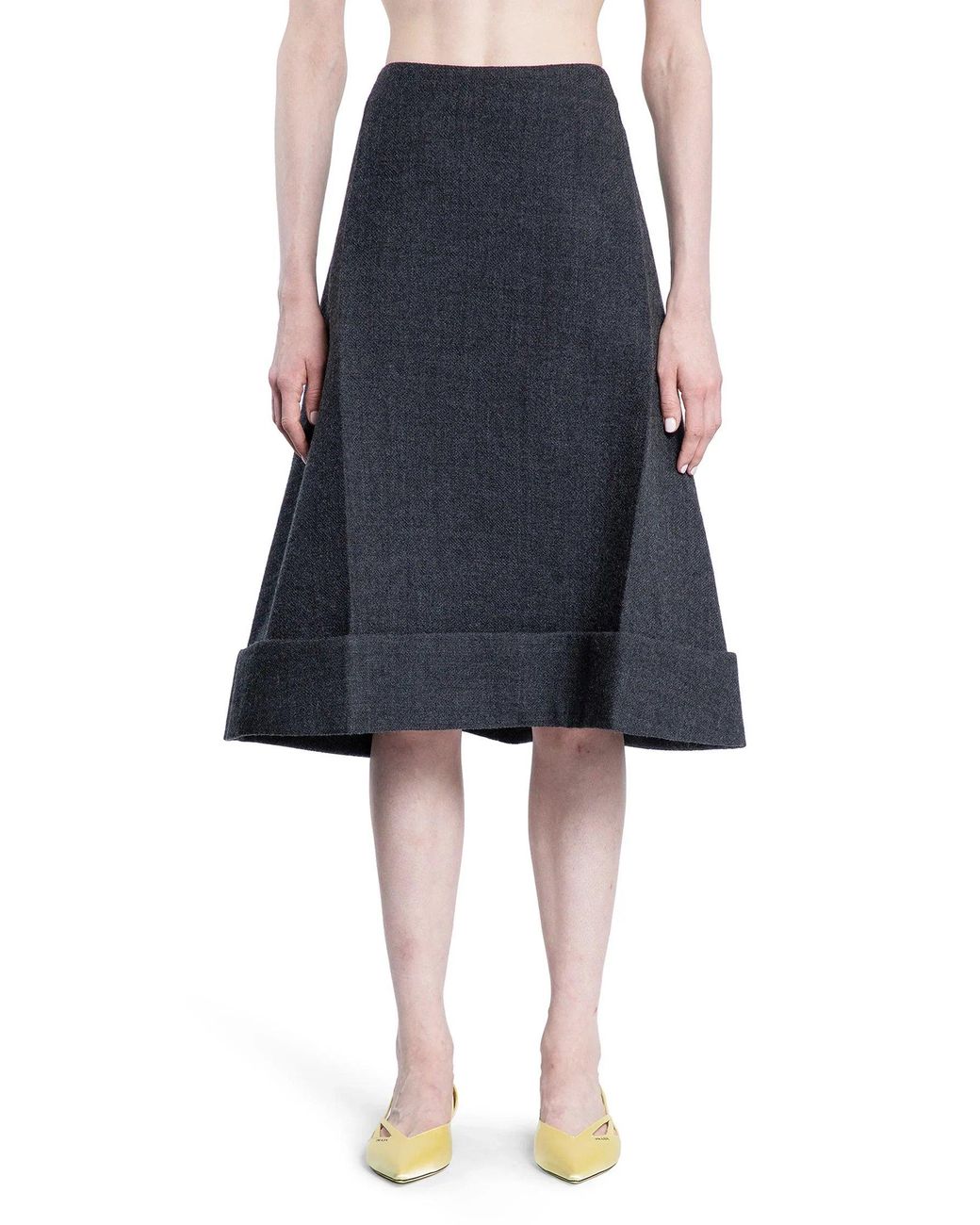 Prada Blue Vintage-Look Rush Stitch Midi-Skirt