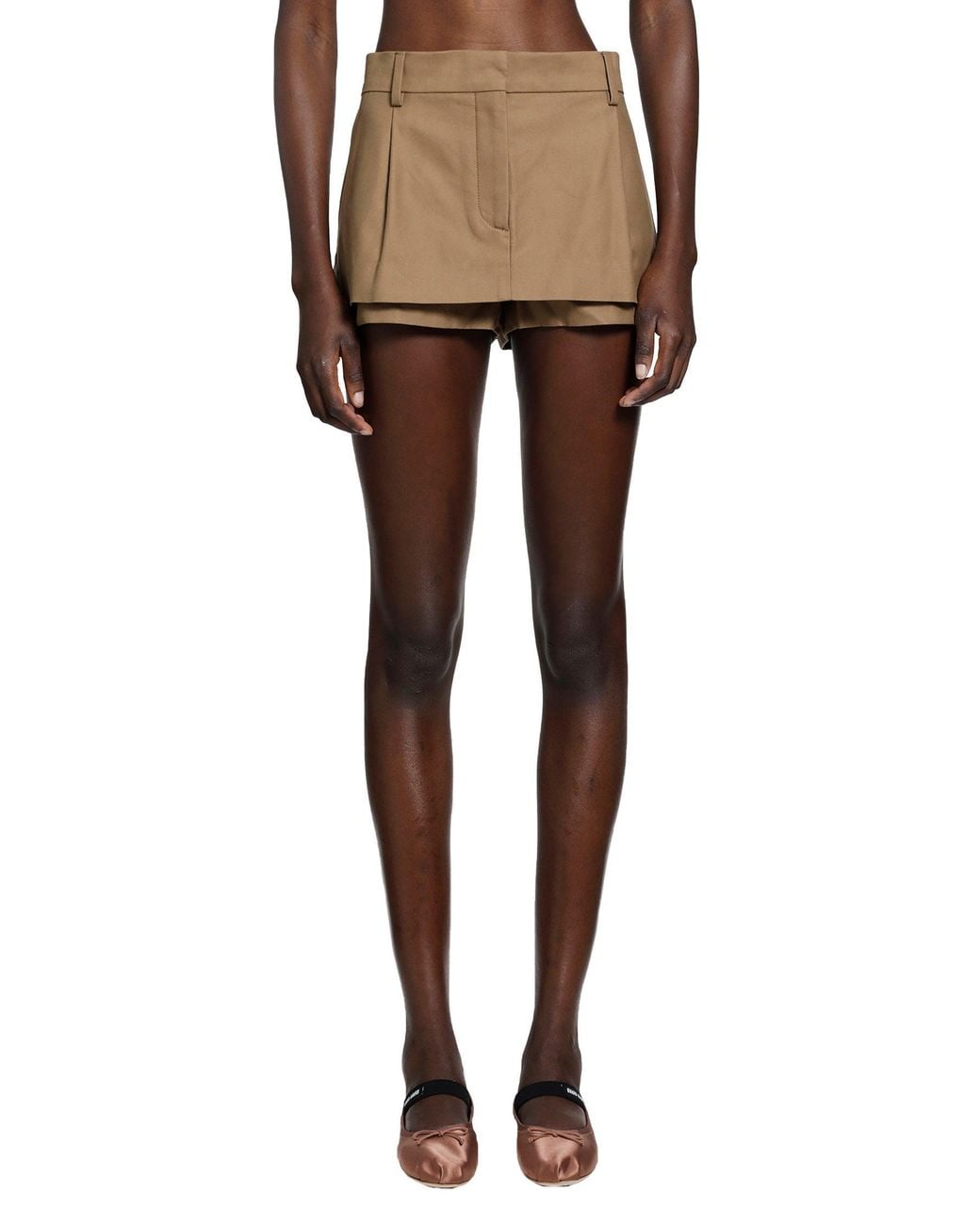 Acne Natural Layered Satin Mini Skirt