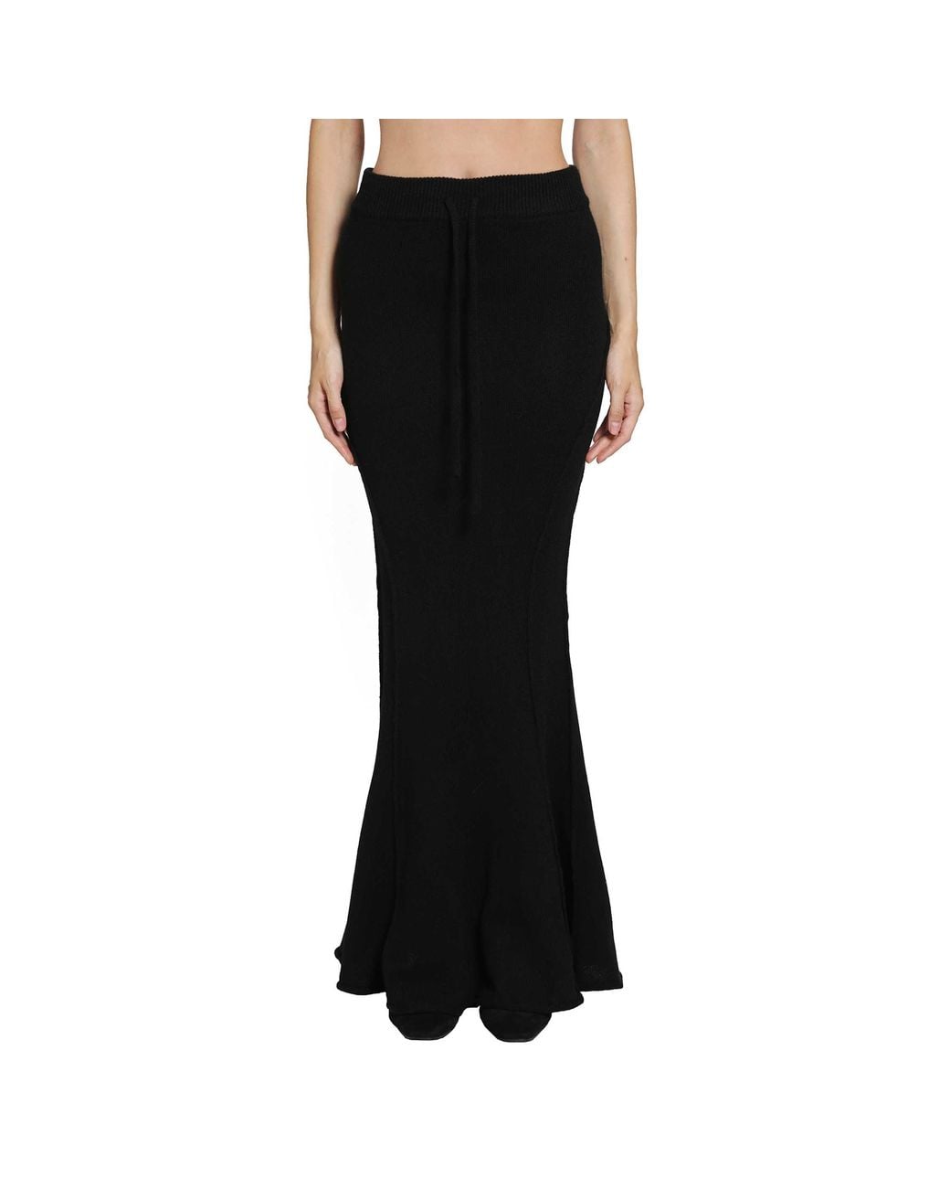 Yehuafan Black Yak Knit Long Skirt