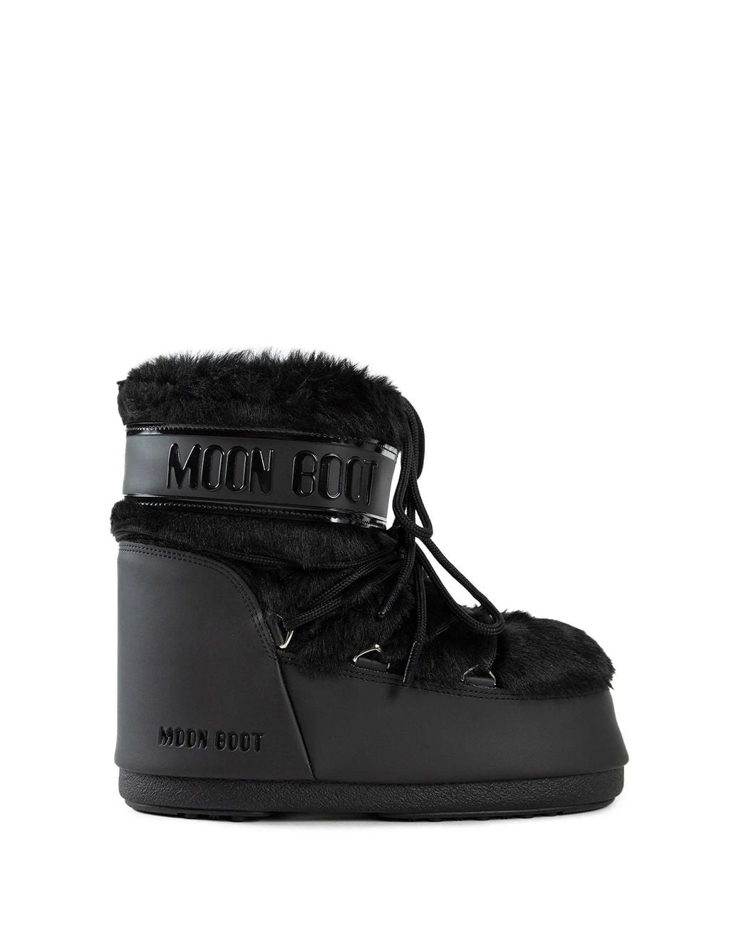 Moon Boot Black Icon Low Faux-Fur Boots