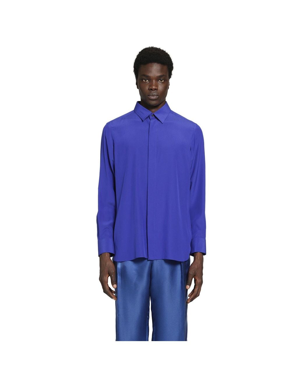 Tom Ford Blue Silk Shirt for men