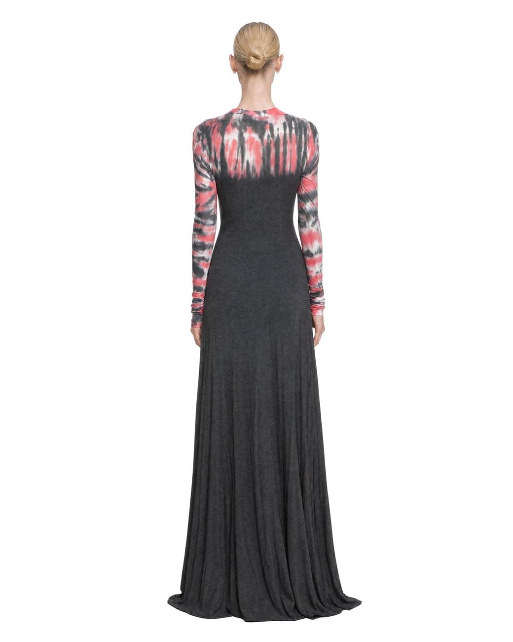 Balenciaga Black Extreme Tie Dye Long Sleeve Dress