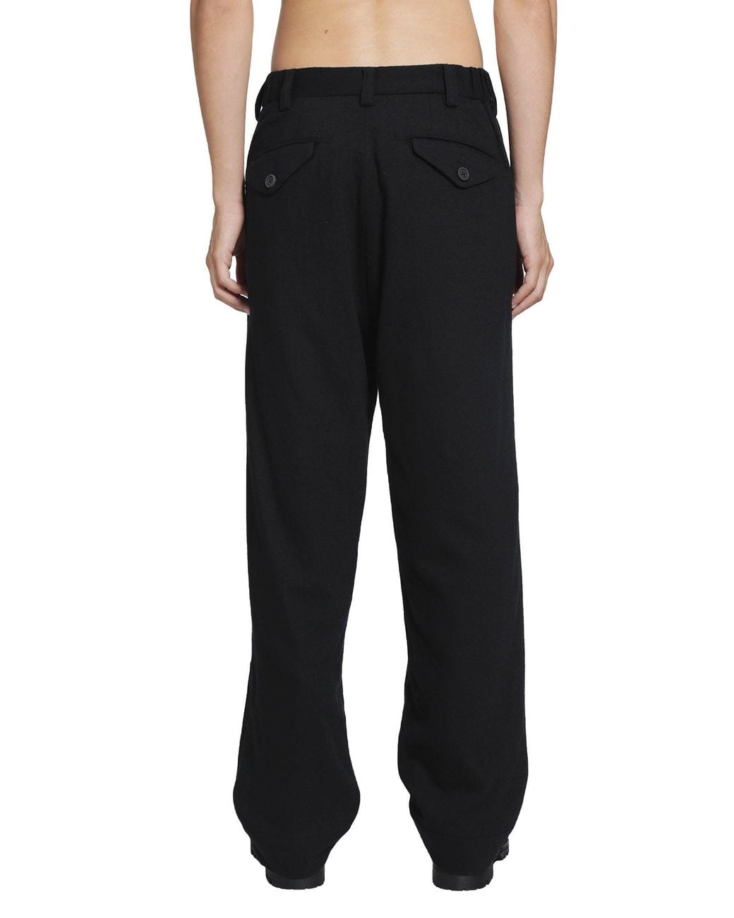 Ziggy Chen Black Pleated Drop Crotch Trousers for men