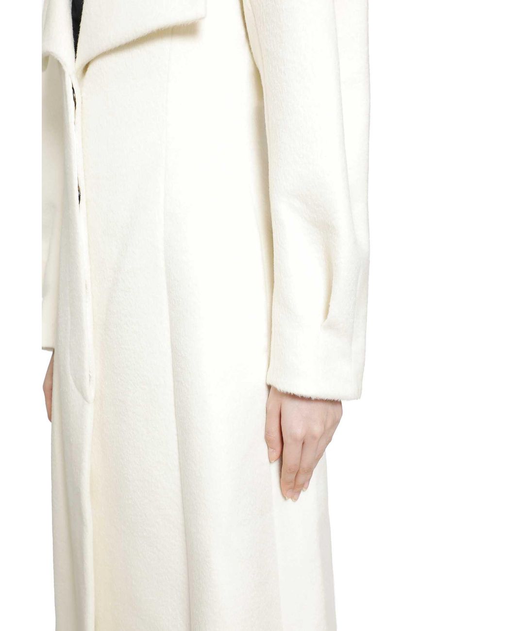 RETORI White Hourglass Brushed Llama Wool Coat