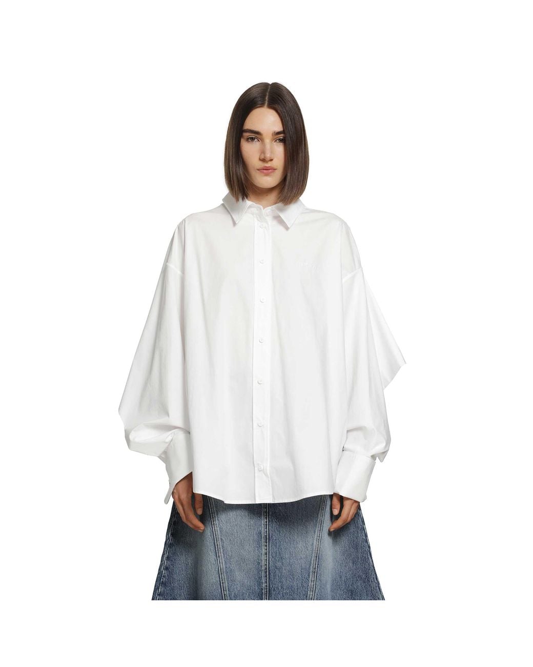 The Attico White Cotton Poplin Shirt
