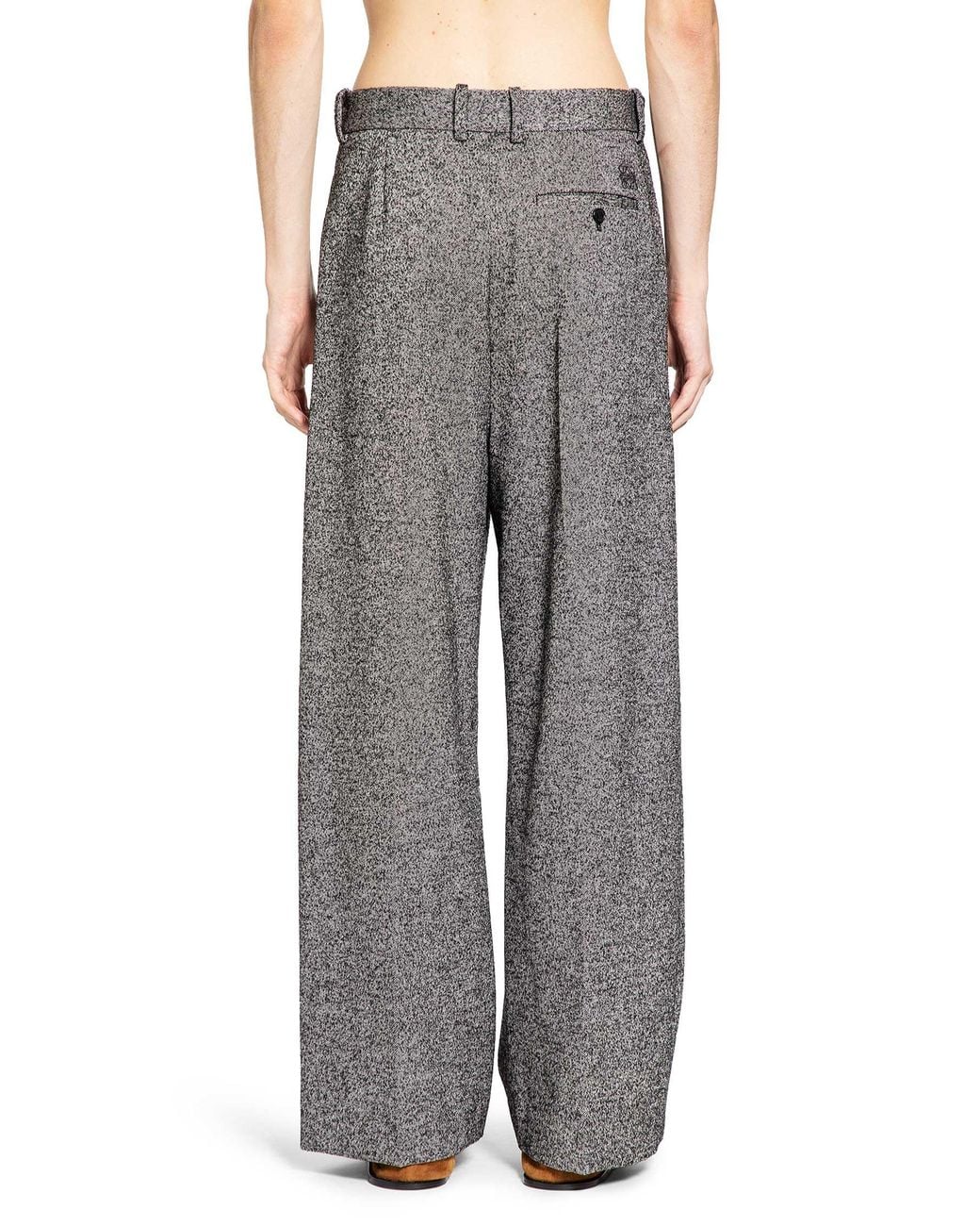 Loewe Gray Wide Leg Twill Trousers for men
