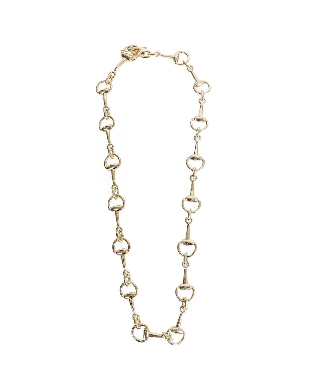 Gucci Metallic Horsebit Lariat Necklace