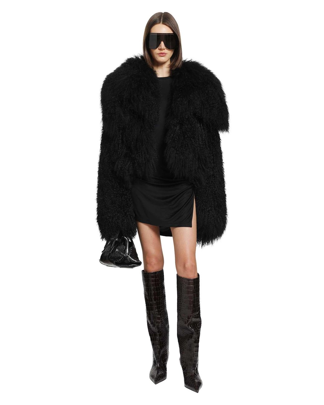 The Attico Black Shearling Bomber