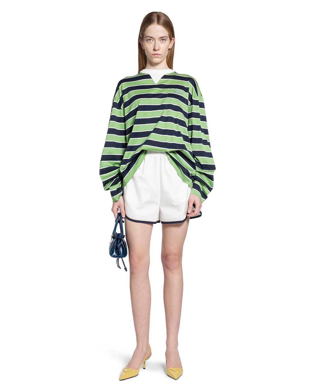 Prada White Cotton Poplin Shorts