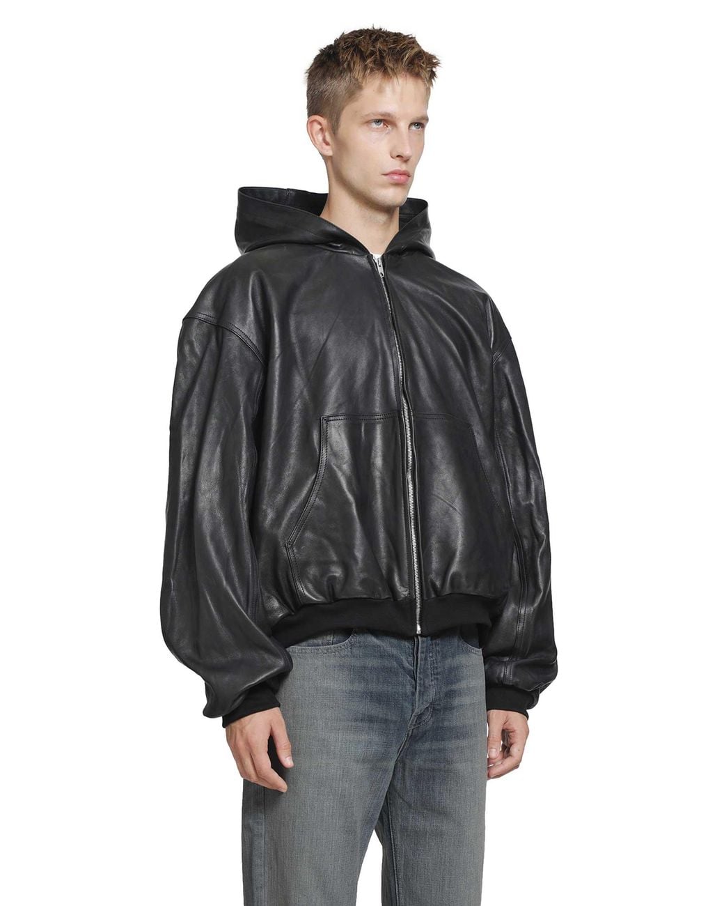 ALEXANDER DIGENOVA Black Leather Underground Jacket for men