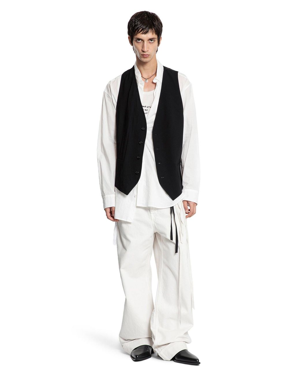 Ann Demeulemeester White Mark High Comfort Pocket Shirt for men