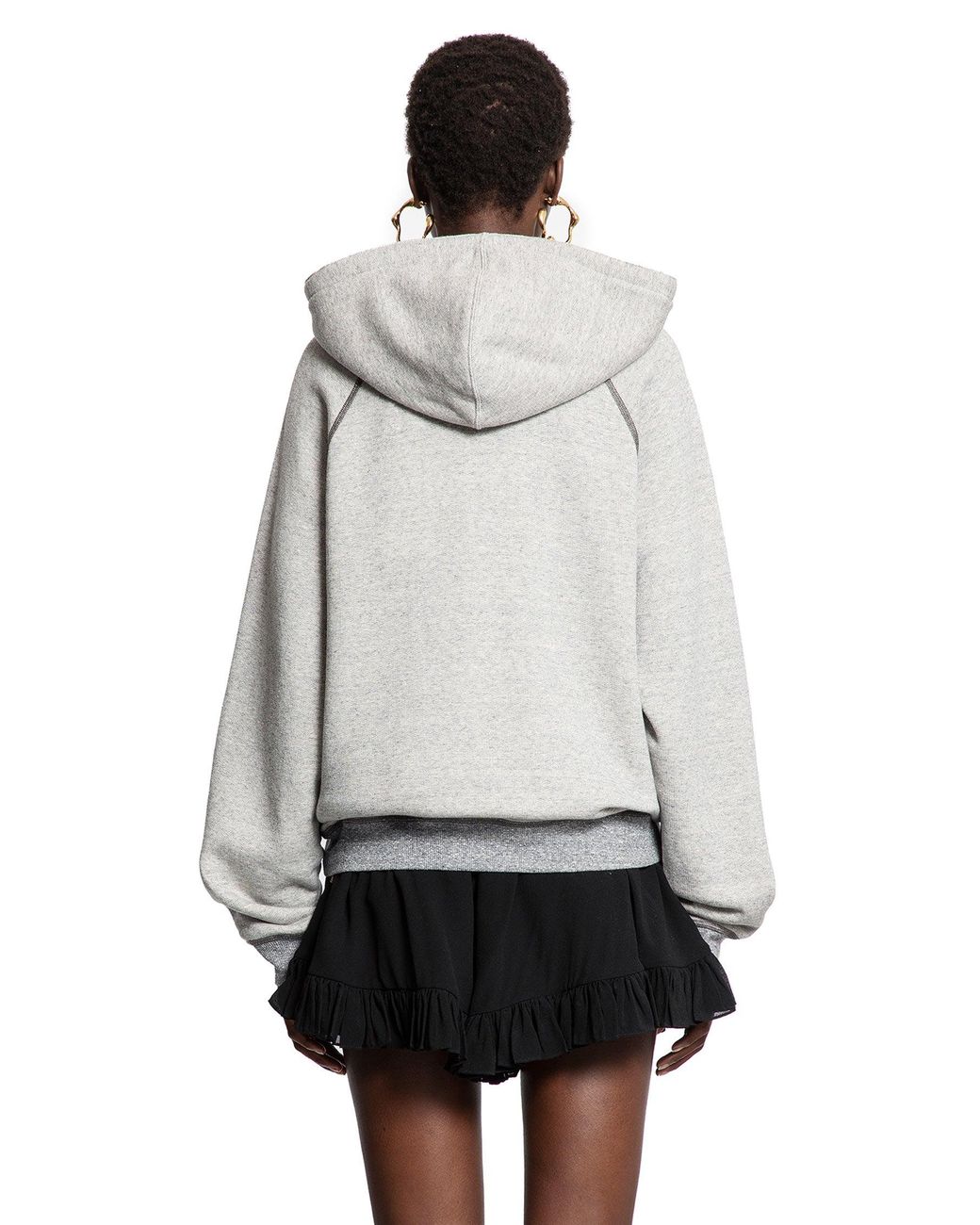 Chloé Gray Oversized Logo Hoodie Sweatshirt