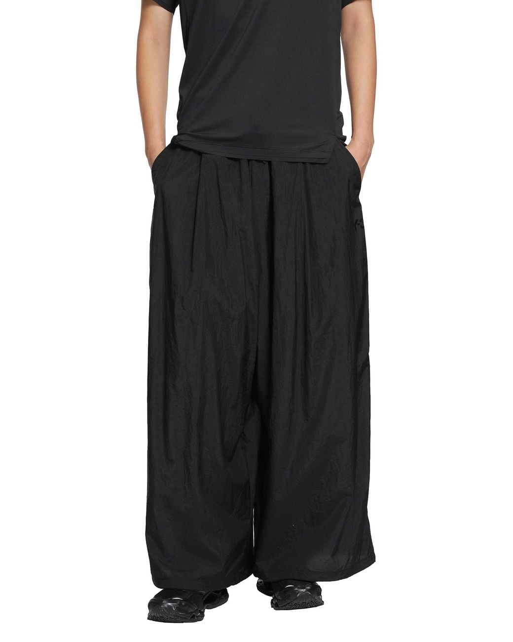Y-3 Black Gradient 3-Stripes Wide Track Bottoms for men