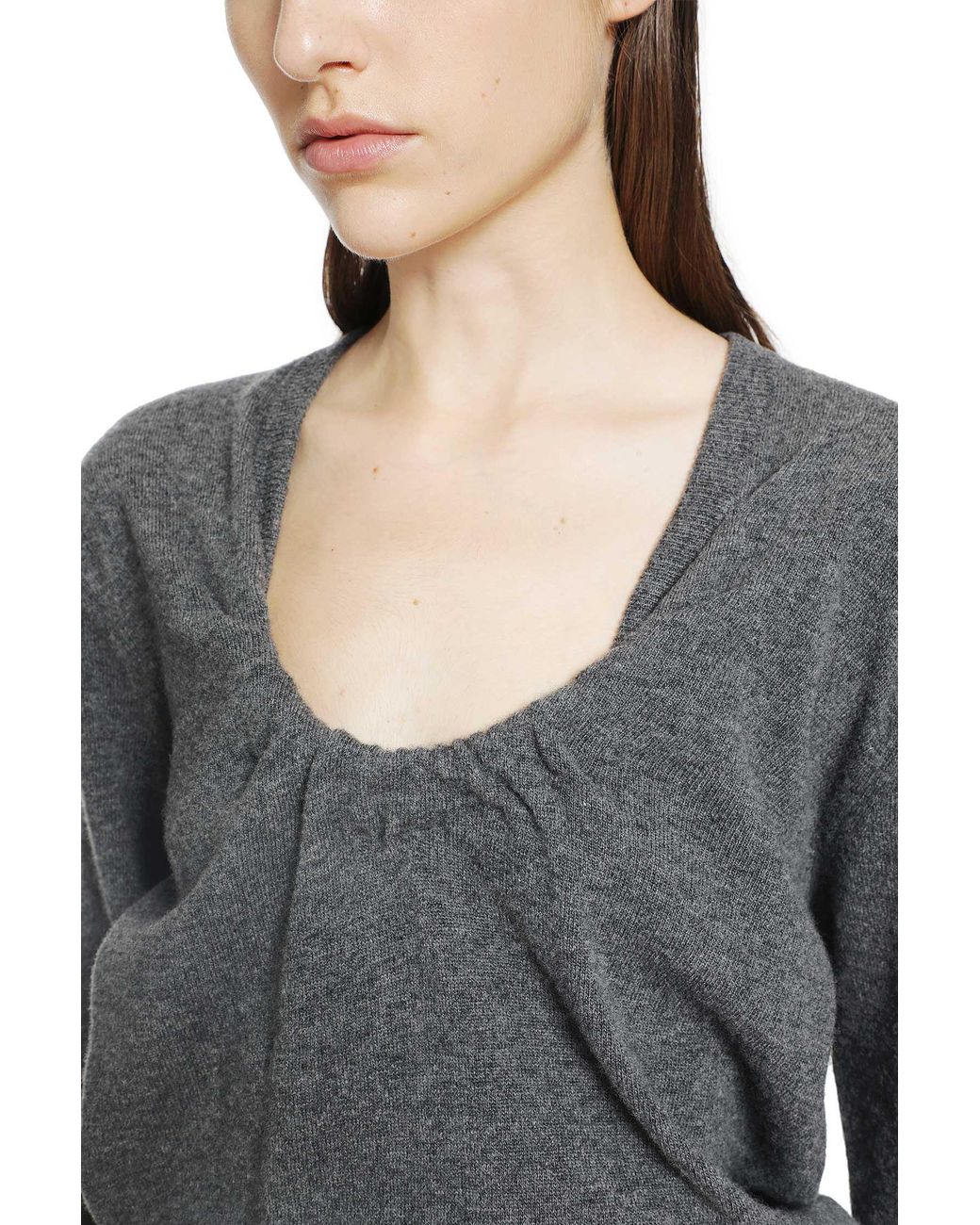 Maison Margiela Gray Twisted Knit Crewneck Sweater