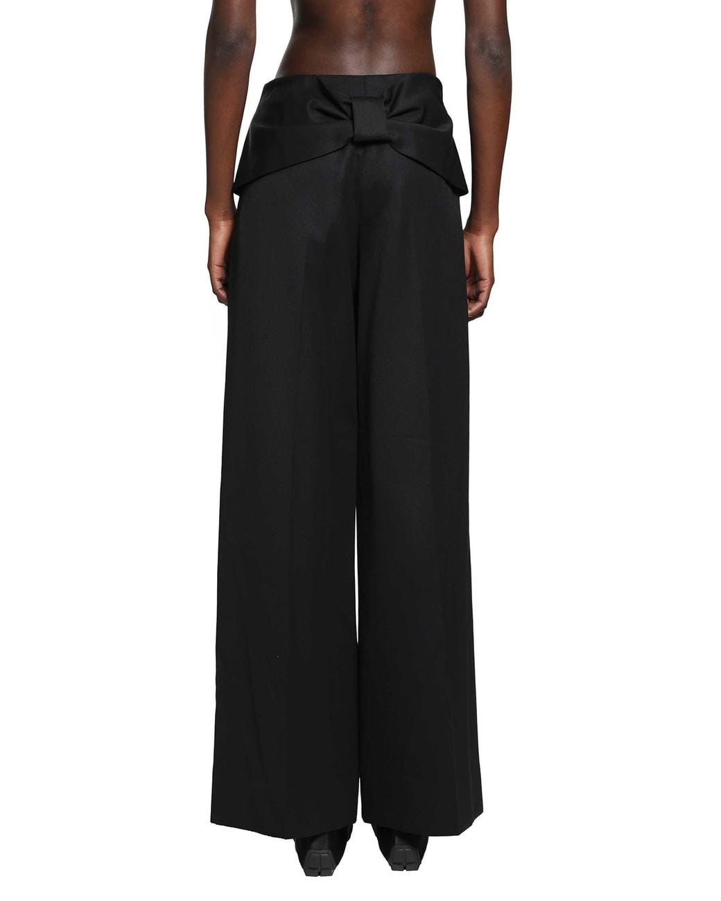 Simone Rocha Black Back Bow Wide Leg Trousers